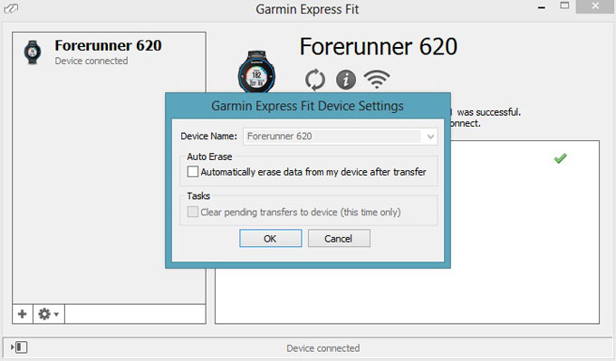 Forerunner 620 настройка wi-fi