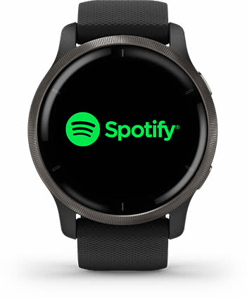 Завантажуйте пісні та списки відтворення зі своїх облікових записів Spotify, Deezer або Amazon Music на годиннику Venu 2