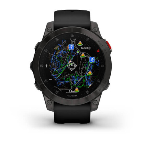 epix™ (Gen 2) Sapphire Black Titanium з чорним силіконовим ремінцем 010-02582-11
