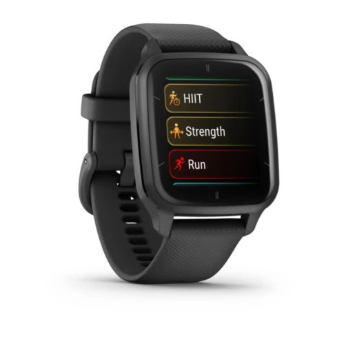 Venu® Sq 2 - Music Edition Slate Aluminium Bezel з чорним корпусом та силіконовим ремінцем 010-02700-10