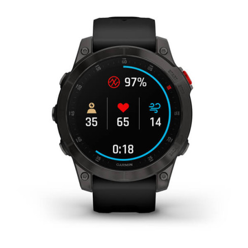 epix™ (Gen 2) Sapphire Black Titanium з чорним силіконовим ремінцем 010-02582-11