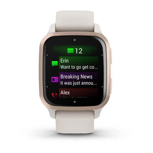 Venu® Sq 2 - Music Edition Peach Gold Aluminium Bezel з корпусом Ivory та силіконовим ремінцем 010-02700-11
