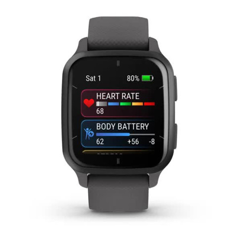 Venu® Sq 2 Slate Aluminium Bezel з сірим корпусом Shadow Grey та силіконовим ремінцем 010-02701-10
