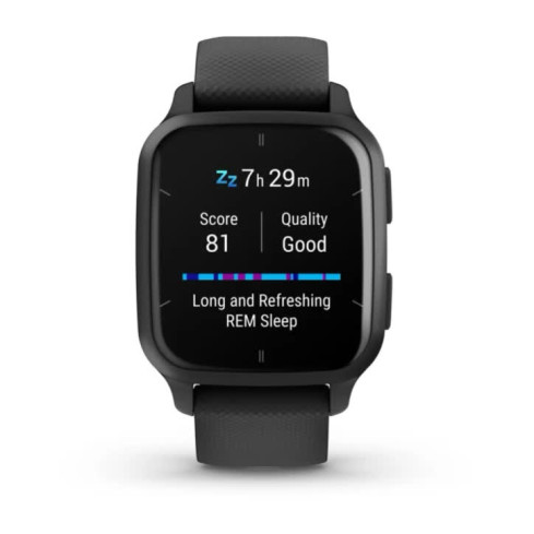 Venu® Sq 2 - Music Edition Slate Aluminium Bezel з чорним корпусом та силіконовим ремінцем 010-02700-10