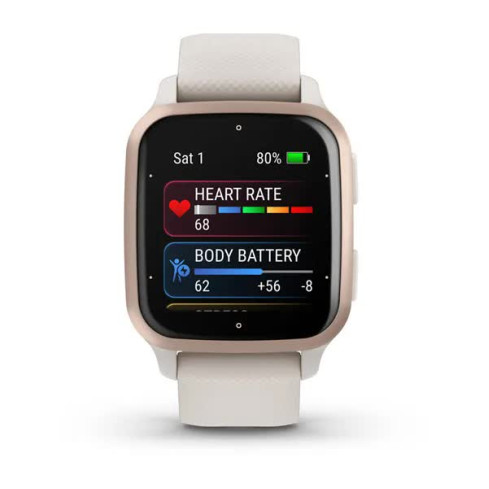 Venu® Sq 2 - Music Edition Peach Gold Aluminium Bezel з корпусом Ivory та силіконовим ремінцем 010-02700-11