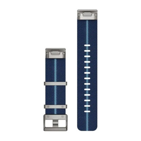 Ремінець QuickFit® 22 Indigo синій смугастий жакардовий нейлоновий 010-13225-10
