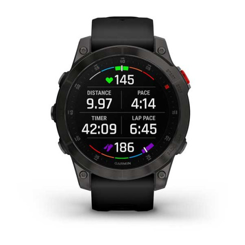 epix™ (Gen 2) Sapphire Black Titanium з чорним силіконовим ремінцем 010-02582-11