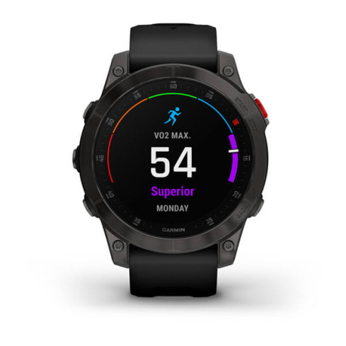 epix™ (Gen 2) Sapphire Black Titanium з чорним силіконовим ремінцем 010-02582-11