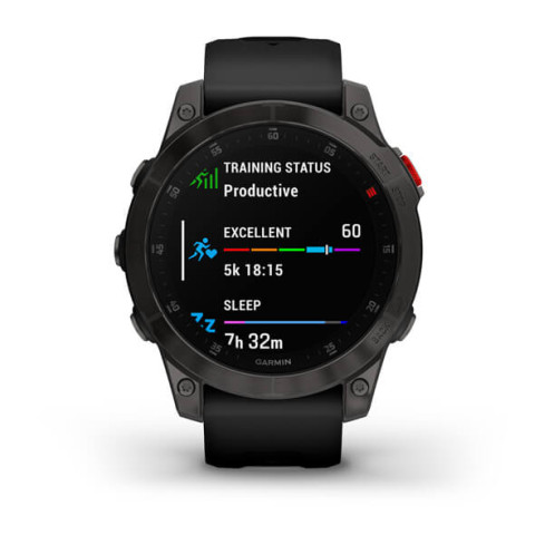 epix™ (Gen 2) Sapphire Black Titanium з чорним силіконовим ремінцем 010-02582-11