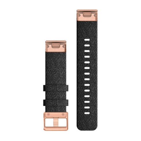 Ремінець QuickFit® 20 Heathered Black чорний Rose Gold застібка нейлоновий 010-12874-00