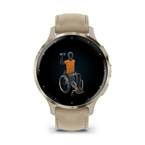 Venu® 3S з корпусом французький сірий та шкіряним ремінцем 010-02785-55