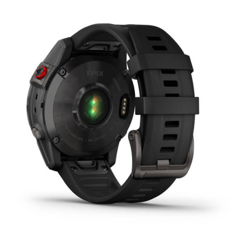 epix™ (Gen 2) Sapphire Black Titanium з чорним силіконовим ремінцем 010-02582-11