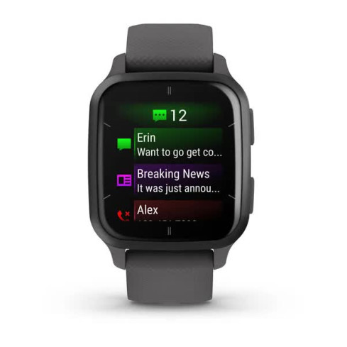 Venu® Sq 2 Slate Aluminium Bezel з сірим корпусом Shadow Grey та силіконовим ремінцем 010-02701-10