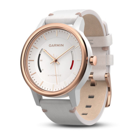 vívomove® Classic з білим шкіряним ремінцем, рожево-золотистий 010-01597-11