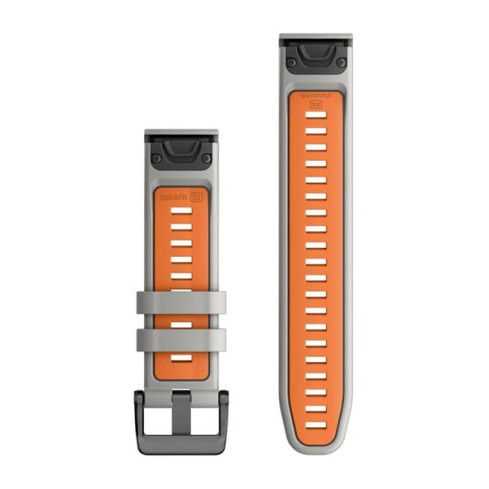 Ремінець QuickFit® 22 Fog Grey/Ember Orange сірий силіконовий 010-13280-02