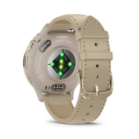 Venu® 3S з корпусом французький сірий та шкіряним ремінцем 010-02785-55