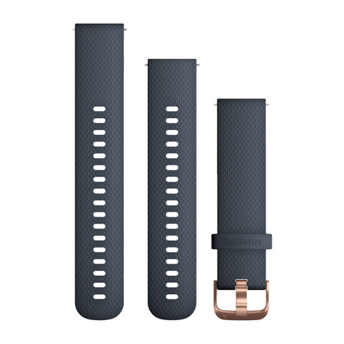 Ремінець Quick Release (20 мм) Granite Blue синьо-сірий, Rose Gold застібка, силіконовий 010-12561-11