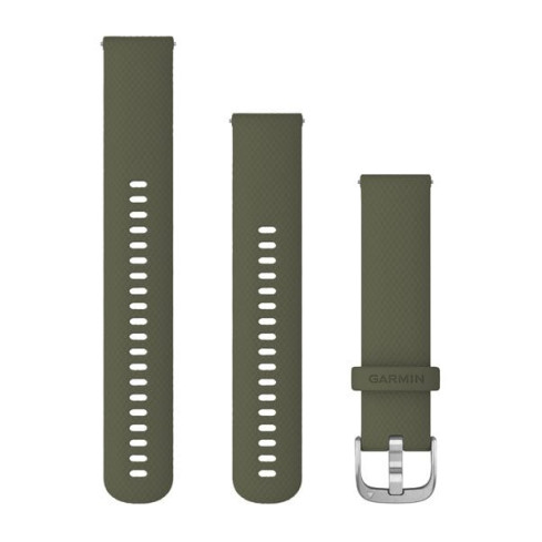 Ремінець Quick Release (20 мм) Moss хакі, Silver застібка, силіконовий 010-12924-11