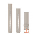 Ремінець Quick Release (20 мм) Light Sand бежевий, Rose Gold застібка, силіконовий