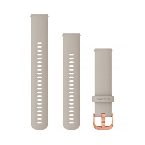 Ремінець Quick Release (20 мм) Light Sand бежевий, Rose Gold застібка, силіконовий 010-12932-12