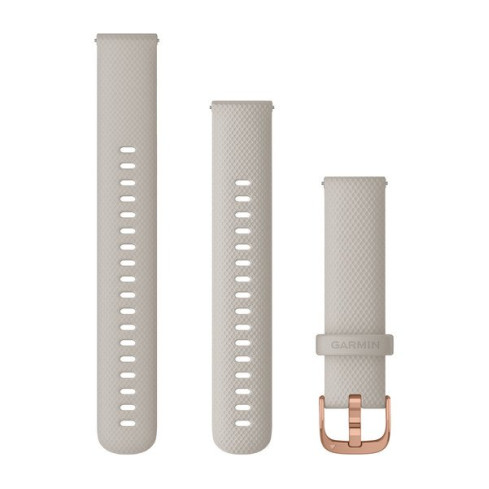 Ремінець Quick Release (18 мм) Light Sand бежевий, Rose Gold застібка, силіконовий 010-12924-32