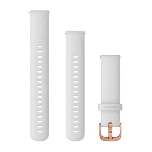 Ремінець Quick Release (18 мм) White білий, Rose Gold застібка, силіконовий 010-12932-0F