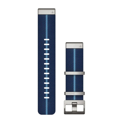 Ремінець QuickFit® 22 Indigo синій смугастий жакардовий нейлоновий 010-13225-10