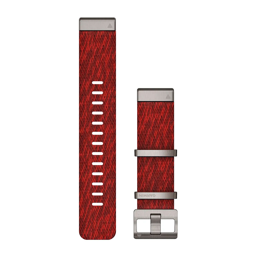 Ремінець QuickFit® 22 Red червоний жакардовий нейлоновий 010-12738-22