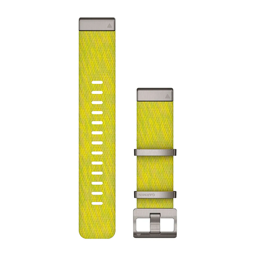 Ремінець QuickFit® 22 Yellow/Green жовтий/зелений жакардовий нейлоновий 010-12738-23