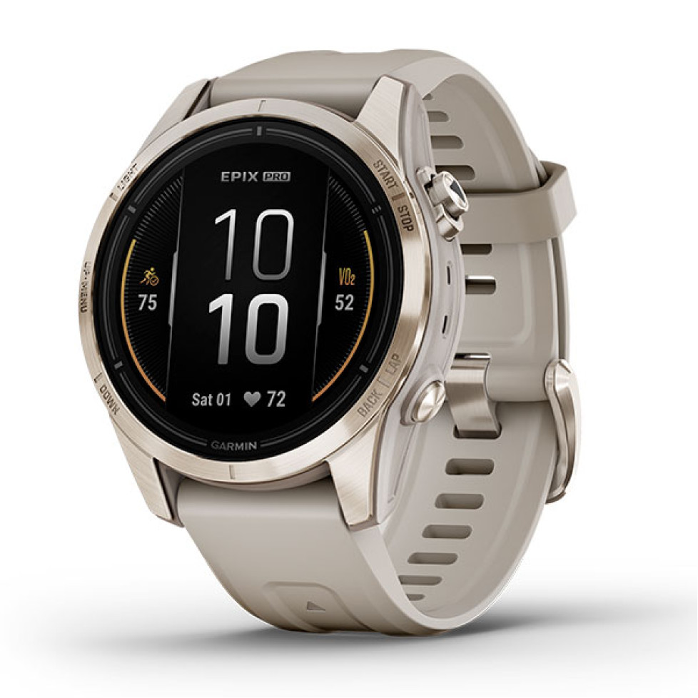 epix™ Pro (Gen 2) – Sapphire Edition | 42 мм Soft Gold з пісочним ремінцем 010-02802-11