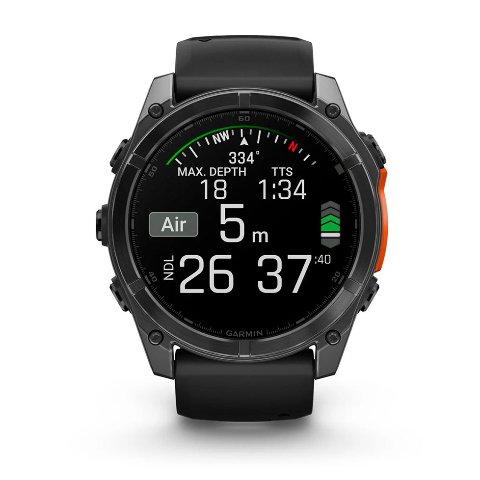 Годинник Garmin fenix 8 - 51мм, AMOLED, Slate Gray з Black чорним