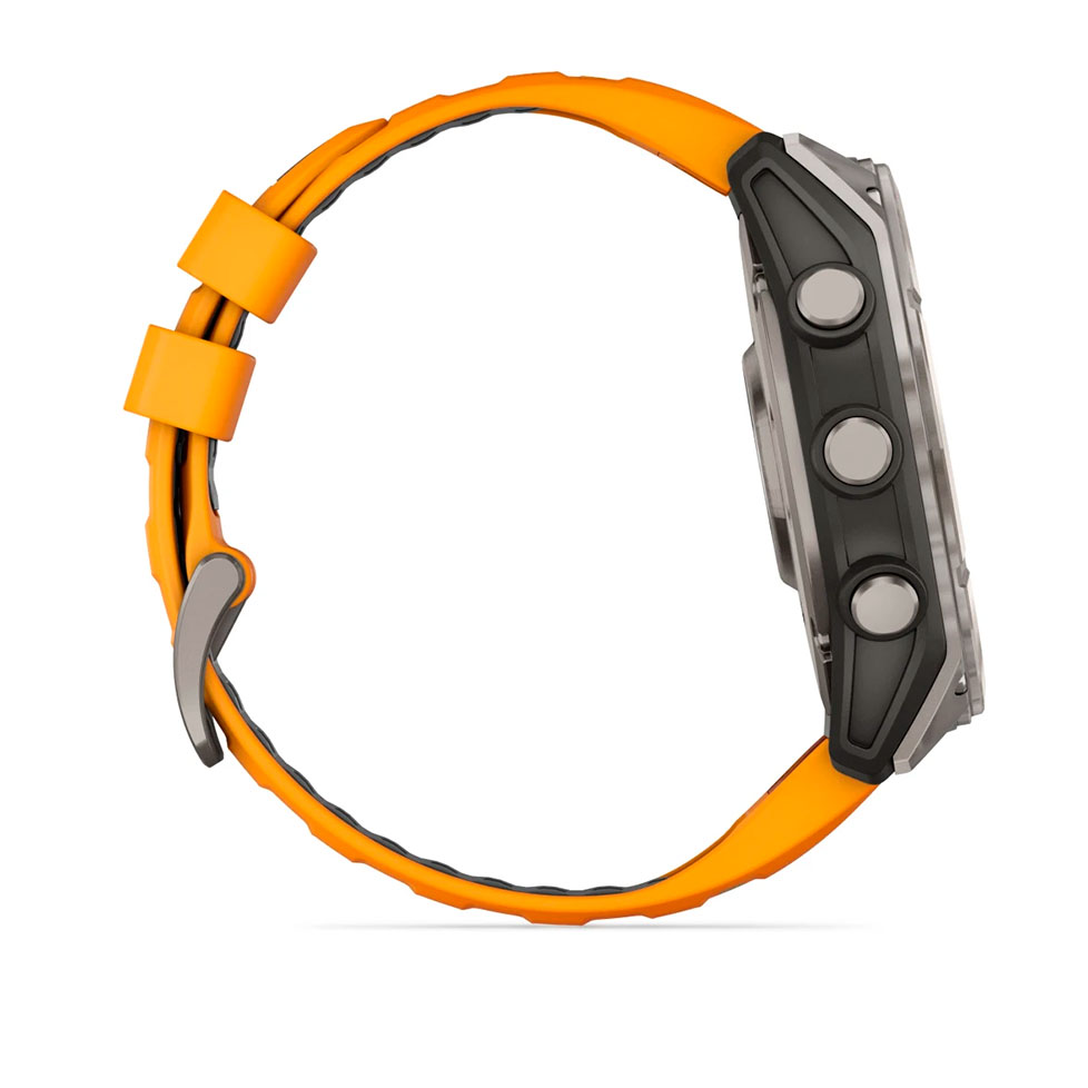 fēnix® 8 – 51мм, AMOLED, Sapphire, Titanium з помаранчевим силіконовим ремінцем 010-02905-11