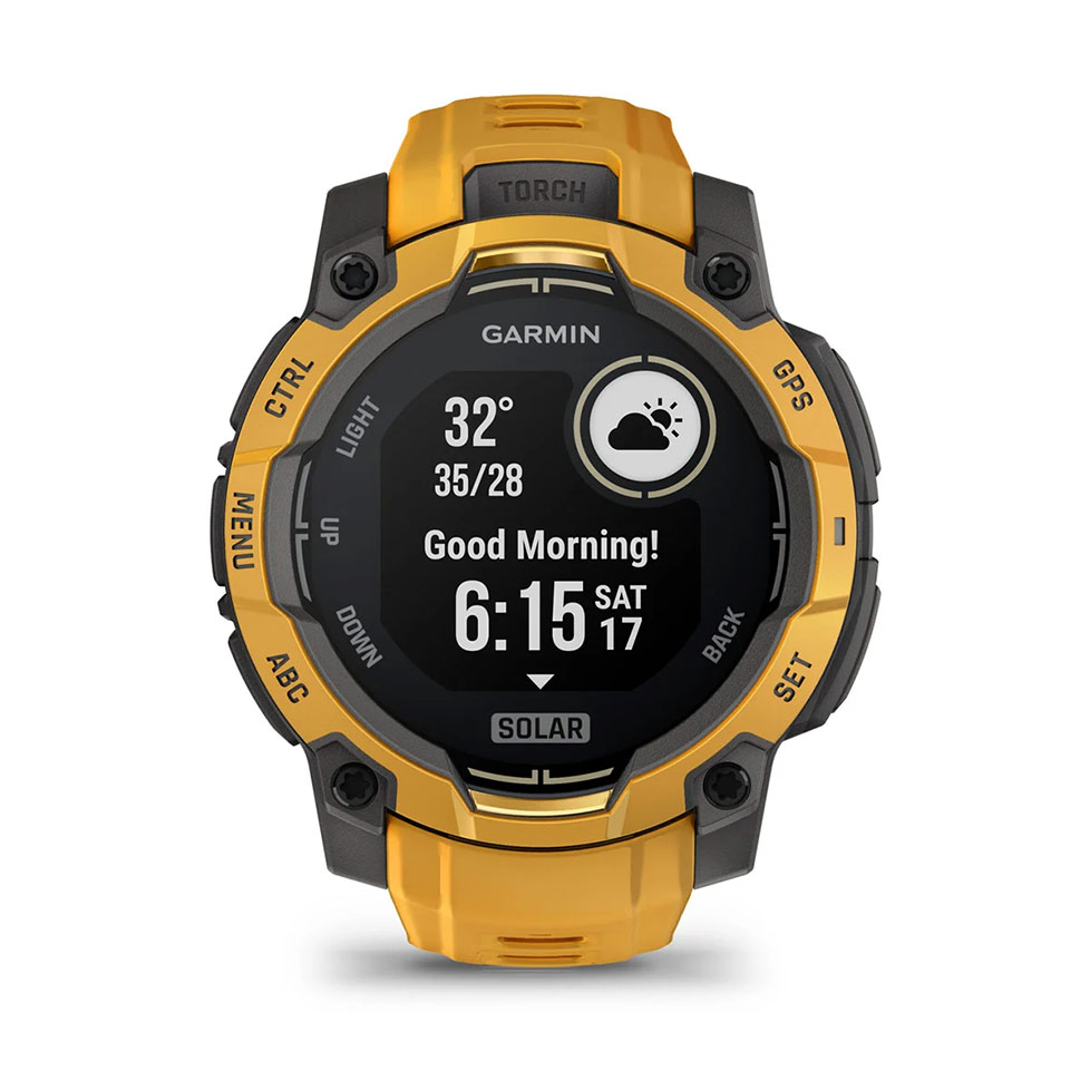 Instinct® 3 – 45 мм, Solar Sunburst з Sunburst/Grey помаранчевим/сірим ремінцем 010-02934-02