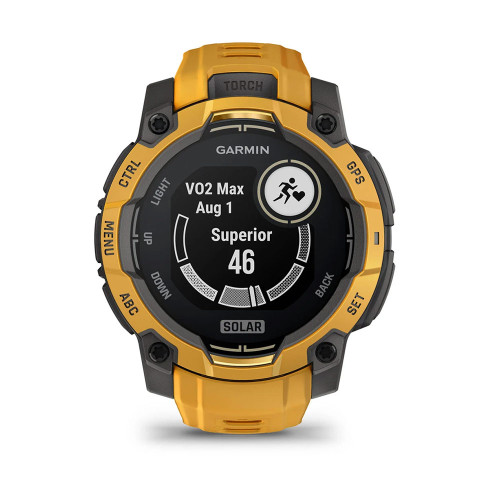 Instinct® 3 – 45 мм, Solar Sunburst з Sunburst/Grey помаранчевим/сірим ремінцем 010-02934-02