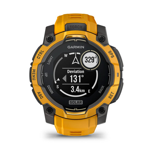 Instinct® 3 – 45 мм, Solar Sunburst з Sunburst/Grey помаранчевим/сірим ремінцем 010-02934-02