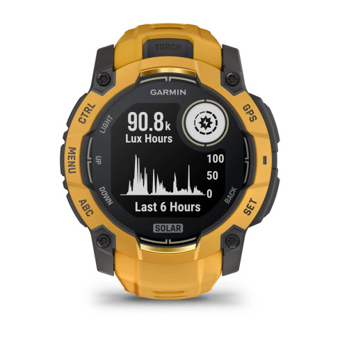 Instinct® 3 – 50 мм, Solar Sunburst з Sunburst/Grey помаранчевим/сірим ремінцем 010-02935-02