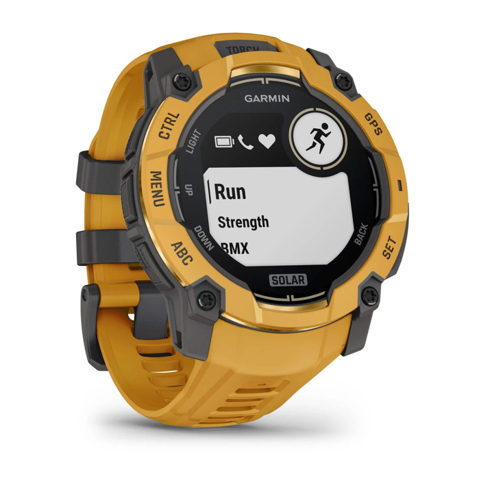 Instinct® 3 – 50 мм, Solar Sunburst з Sunburst/Grey помаранчевим/сірим ремінцем 010-02935-02