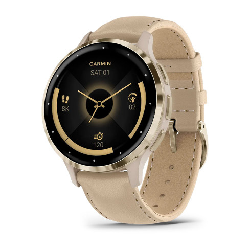 Venu® 3S з корпусом французький сірий та шкіряним ремінцем 010-02785-55
