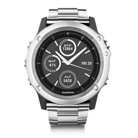 Мультиспортивные часы fenix 3 HR серебряные с титановым браслетом