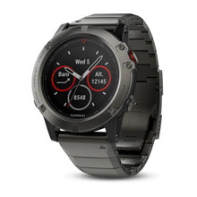 Премиум часы для мультиспорта и навигации fenix 5X Slate Grey Sapphire с металлическим браслетом